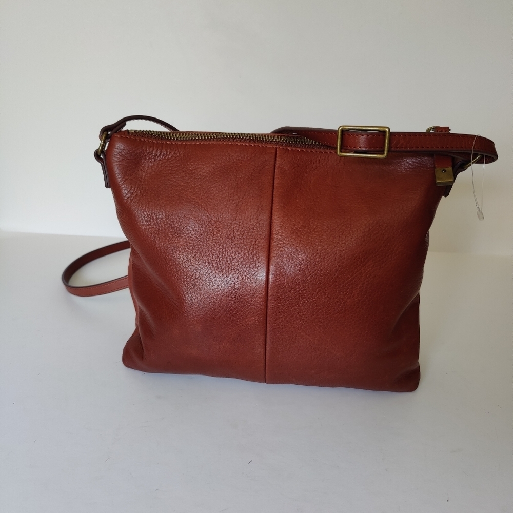 Margot Double Zip in Brandy Crossbody